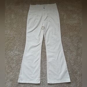 True Craft corset waist flare corduroy pants cream womens 12